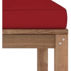 Reposapiés De Jardín Con Cojín Rojo Tinto -Mano Mano Ventas 72403784 4