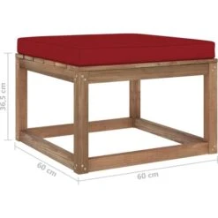 Reposapiés De Jardín Con Cojín Rojo Tinto -Mano Mano Ventas 72403784 5