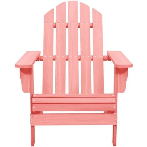 Silla De Jardín Adirondack Madera Maciza De Abeto Rosa 2 Silla De Jardín Adirondack Madera Maciza De Abeto Rosa - Imagen 2