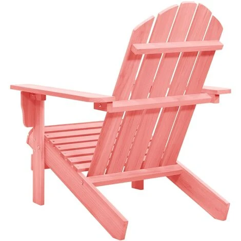 Silla De Jardín Adirondack Madera Maciza De Abeto Rosa 4 Silla De Jardín Adirondack Madera Maciza De Abeto Rosa - Imagen 4