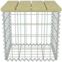 Taburete De Jardín De Acero Galvanizado Y Pino 40x40x45 Cm -Mano Mano Ventas 72424896 4