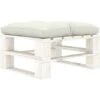 Otomana De Palés Para Jardín Madera Con Cojín Beige