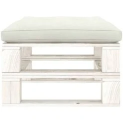 Otomana De Palés Para Jardín Madera Con Cojín Beige -Mano Mano Ventas 72427749 3