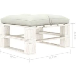 Otomana De Palés Para Jardín Madera Con Cojín Beige -Mano Mano Ventas 72427749 5