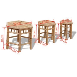 Taburetes De Jardín 3 Unidades De Bambú -Mano Mano Ventas 72431750 5