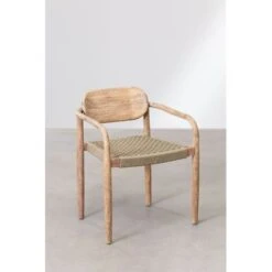 Pack De 4 Sillas De Jardín Con Reposabrazos En Madera Naele SKLUM Marrón Trigo -Mano Mano Ventas 72517592 3