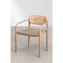 Pack De 4 Sillas De Jardín Con Reposabrazos En Madera Naele SKLUM Marrón Trigo -Mano Mano Ventas 72517592 4