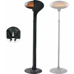 RHAFAYRE Cubierta Para Calentador Eléctrico De Patio - Impermeable - Tela Oxford 420D - Totalmente Resistente A La Intemperie - Con Cremallera Y Cordón Ajustable - A Prueba De Viento