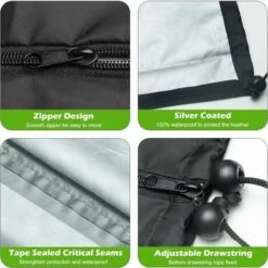 RHAFAYRE Cubierta Para Calentador Eléctrico De Patio - Impermeable - Tela Oxford 420D - Totalmente Resistente A La Intemperie - Con Cremallera Y Cordón Ajustable - A Prueba De Viento -Mano Mano Ventas 73155958 5