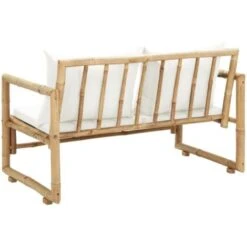 Sofá De Jardín 2 Plazas Con Cojines Bambú VidaXL -Mano Mano Ventas 7327605 5