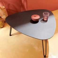 Mesa De Centro De Jardín Triangular 76 X 74 X 37 Cm Negra Atoll -Mano Mano Ventas 73399652 4