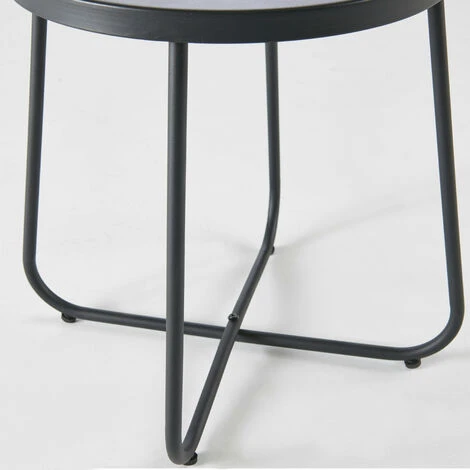 Mesa Auxiliar De Jardín Redonda Ø43 X 50 Cm Negra Lagoon 4 Mesa Auxiliar De Jardín Redonda Ø43 X 50 Cm Negra Lagoon - Imagen 4