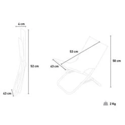 Silla De Playa Piscina Acero Jardin Plegable Camping Rodeo Color: Azul Marino -Mano Mano Ventas 7420178 5