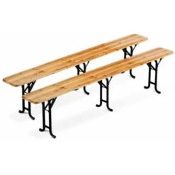 Conjunto Mesa Y Bancos 3 Patas De Madera Eventos Jardín 220x80 Cm -Mano Mano Ventas 7420223 3