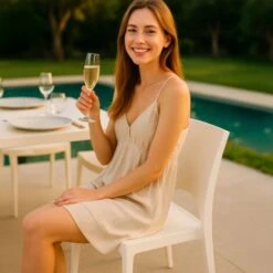 Silla De Cocina Paris Grand Soleil De Polipropileno Apilable Color: Blanco -Mano Mano Ventas 7420730 2