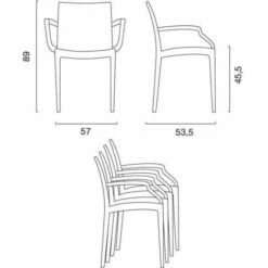 Silla De Comedor Con Reposabrazos En Poliratán Arm Grand Soleil Color: Marrón -Mano Mano Ventas 7420878 5