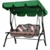 210D Columpio De Jardín A Prueba De Agua Toldo De Repuesto Toldo Columpio Toldo De Repuesto Sombrilla Jardín Mecedora Anti-UV (Verde, 16411415cm)-tres Plazas