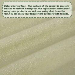 210D Columpio De Jardín A Prueba De Agua Toldo De Repuesto Toldo Columpio Toldo De Repuesto Sombrilla Jardín Mecedor Anti-UV (Beige, 14212018cm)-tres Plazas -Mano Mano Ventas 74854282 3