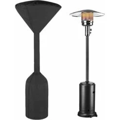 Cubiertas Redondas Impermeables Para Calentador De Patio Con Cremallera Cubierta Alta Para Calentador De Patio Durante Todo El Año (H95 X D34 X 18.5 In, Black)