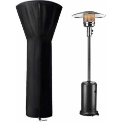 Cubiertas Impermeables Para Calentador De Patio Con Cremallera, Cubiertas Redondas Para Calentador De Exterior (89 X 33 X 19 Pulgadas, Negro)