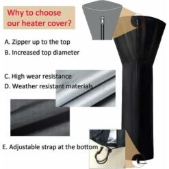 Cubiertas Impermeables Para Calentador De Patio Con Cremallera, Cubiertas Redondas Para Calentador De Exterior (89 X 33 X 19 Pulgadas, Negro) -Mano Mano Ventas 74995260 4