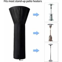 Cubiertas Impermeables Para Calentador De Patio Con Cremallera, Cubiertas Redondas Para Calentador De Exterior (89 X 33 X 19 Pulgadas, Negro) -Mano Mano Ventas 74995260 5