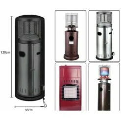 Cubierta Del Calentador Del Patio Al Aire Libre Cubierta Del Calentador Redondo De Tela Oxford Transpirable Impermeable 50x50x120cm Negro -Mano Mano Ventas 75008118 5