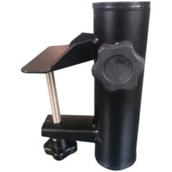 BR-Vie Paragüero Para Barandilla Cuadrada De Balcón, Tamaño De Tubo 19-38 Mm, Acero, Soporte, 15,5 Cm, Negro