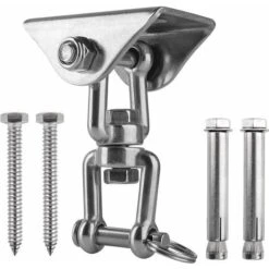 Innovador Gancho De Techo Con Acero Inoxidable 304 Capacidad 500KG Rotación 360°, Suspensión Para Conjuntos De Madera De Concreto, Silla Colgante, Lámpara Colgante, Hamaca, Yoga, Con 4 Tornillos De Fi