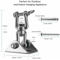 Innovador Gancho De Techo Con Acero Inoxidable 304 Capacidad 500KG Rotación 360°, Suspensión Para Conjuntos De Madera De Concreto, Silla Colgante, Lámpara Colgante, Hamaca, Yoga, Con 4 Tornillos De Fi -Mano Mano Ventas 77375888 3