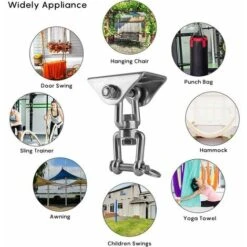 Innovador Gancho De Techo Con Acero Inoxidable 304 Capacidad 500KG Rotación 360°, Suspensión Para Conjuntos De Madera De Concreto, Silla Colgante, Lámpara Colgante, Hamaca, Yoga, Con 4 Tornillos De Fi -Mano Mano Ventas 77375888 5