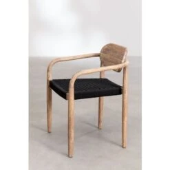 Pack De 4 Sillas De Jardín Con Reposabrazos En Madera Naele SKLUM Negro -Mano Mano Ventas 77692684 4