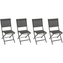 4X Silla De Jardín, Para Exteriores, Plegable Essentia Gris