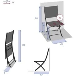 4X Silla De Jardín, Para Exteriores, Plegable Essentia Gris -Mano Mano Ventas 77694176 3