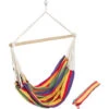 Hamaca-sillón XXL De Colores Con Bolsa - Sillón Colgante Para Jardín, Hamaca Multicolor De Algodón Y Poliéster Con Barra De Madera, Hamaca Con Soporte Y Bolsa De Transporte