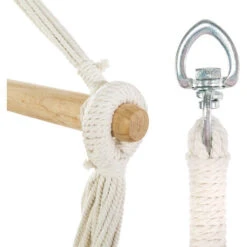 Hamaca-sillón XXL De Colores Con Bolsa - Sillón Colgante Para Jardín, Hamaca Multicolor De Algodón Y Poliéster Con Barra De Madera, Hamaca Con Soporte Y Bolsa De Transporte -Mano Mano Ventas 7948143 3