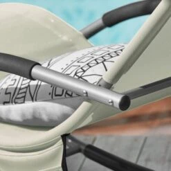 Set De 2 Mecedoras,Jardín Mecedora Con Reposapiés, Hamaca De Jardín, Tumbona Ergonómica, Beige, OGS28-MIx2 SoBuy ES -Mano Mano Ventas 7971137 5