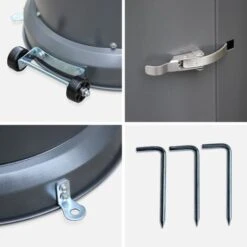 Calefactor De Gas Para Exterior 12,5kW - Finlandia - Parasol Gris Regulable Con Puerta Frontal Y Ruedas -Mano Mano Ventas 79960086 5