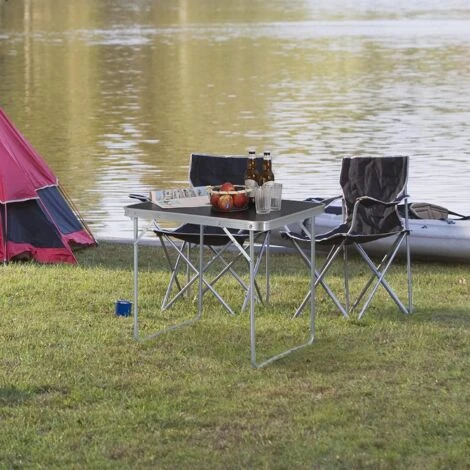 WOLTU Mesa De Camping Mesa Plegable Con Mango Multifuncional Mesa De Jardín Mesa De Trabajo Mesa De Balcón Mesa Playa Aluminio Y MDF Mesa De Picnic 70x50x60 Cm Negro CPT8135sz 3 WOLTU Mesa De Camping Mesa Plegable Con Mango Multifuncional Mesa De Jardín Mesa De Trabajo Mesa De Balcón Mesa Playa Aluminio Y MDF Mesa De Picnic 70x50x60 Cm Negro CPT8135sz - Imagen 3