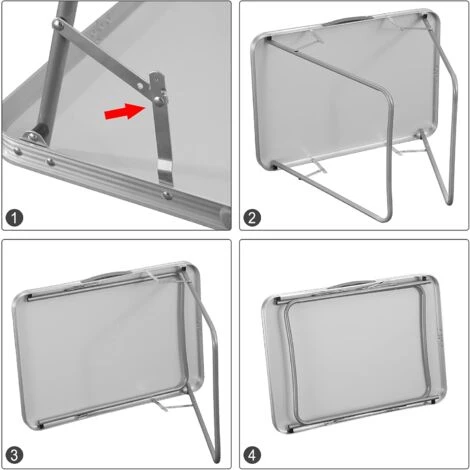 WOLTU Mesa De Camping Mesa Plegable Con Mango Multifuncional Mesa De Jardín Mesa De Trabajo Mesa De Balcón Mesa Playa Aluminio Y MDF Mesa De Picnic 70x50x60 Cm Negro CPT8135sz 5 WOLTU Mesa De Camping Mesa Plegable Con Mango Multifuncional Mesa De Jardín Mesa De Trabajo Mesa De Balcón Mesa Playa Aluminio Y MDF Mesa De Picnic 70x50x60 Cm Negro CPT8135sz - Imagen 5