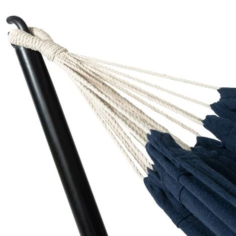 Hamaca Con Soporte Metálico Y Lona Azul Marino 3 Hamaca Con Soporte Metálico Y Lona Azul Marino - Imagen 3