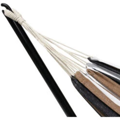 Hamaca Con Soporte Metálico Y Tela A Rayas Negras, Blancas Y Chocolate -Mano Mano Ventas 81208451 3