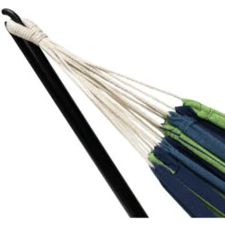 Hamaca Con Soporte Metálico Y Tela A Rayas Azules Y Verdes -Mano Mano Ventas 81208467 3