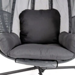 Silla Colgante De Lujo/silla Hamaca/con Estructura De Metal/cojín De Asiento Suave/columpio De Jardín/gris -Mano Mano Ventas 81248317 4