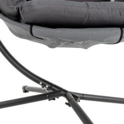 Silla Colgante De Lujo/silla Hamaca/con Estructura De Metal/cojín De Asiento Suave/columpio De Jardín/gris -Mano Mano Ventas 81248317 5
