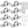 Pack De 8 Placas De Ojo De Acero Inoxidable 304 Ganchos De Fijación Techo 5mm Para Hamaca Yoga Cubierta Barco Capacidad De 40kg