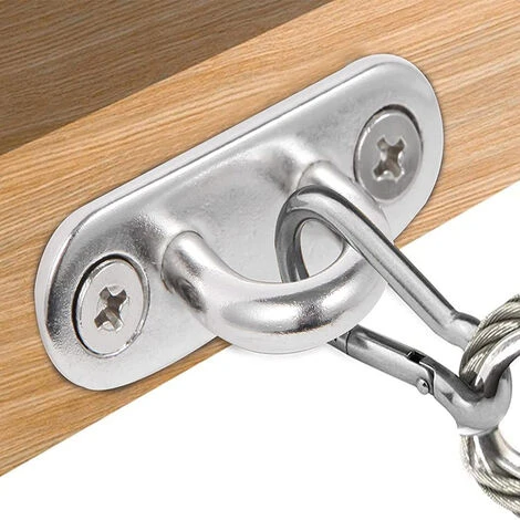 Pack De 8 Placas De Ojo De Acero Inoxidable 304 Ganchos De Fijación Techo 5mm Para Hamaca Yoga Cubierta Barco Capacidad De 40kg 3 Pack De 8 Placas De Ojo De Acero Inoxidable 304 Ganchos De Fijación Techo 5mm Para Hamaca Yoga Cubierta Barco Capacidad De 40kg - Imagen 3