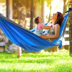 Hamaca Colgante Nylon L.280 X L.140 Cm Azul Max 300KG