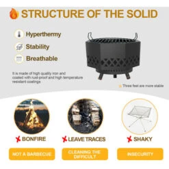 Chimenea Exterior, Chimenea De Hierro Fundido Chimenea Jardín Terraza Chimenea Exterior Jardín Chimenea, 41,91 X 29,21 Cm - Negro -Mano Mano Ventas 82113388 3