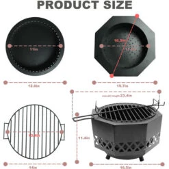 Chimenea Exterior, Chimenea De Hierro Fundido Chimenea Jardín Terraza Chimenea Exterior Jardín Chimenea, 41,91 X 29,21 Cm - Negro -Mano Mano Ventas 82113388 5